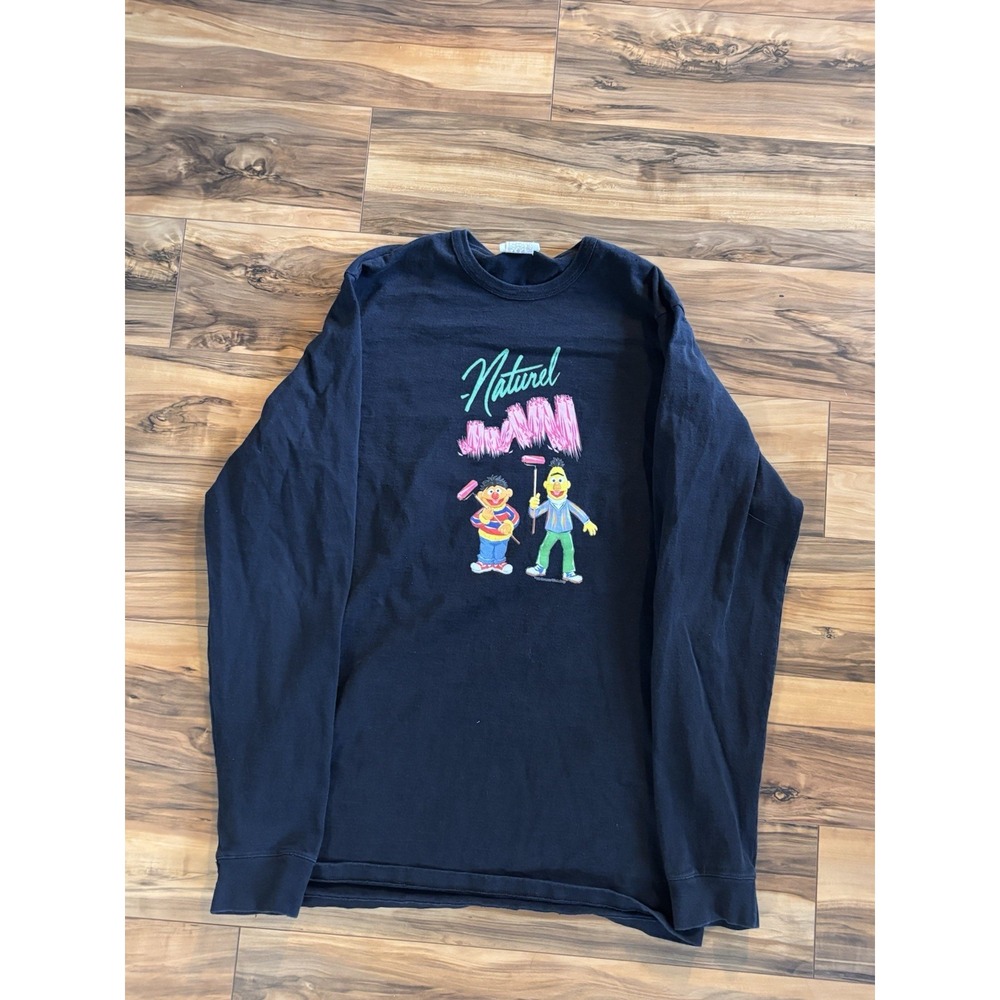 Vintage 90s Sesame Street Natural JAM Bert Ernie Champion Long Sleeve Shirt L